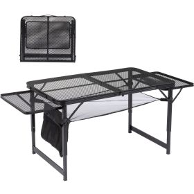 4.7ft Black Outdoor Folding Table