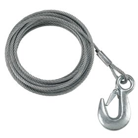 Fulton 3/16"X25' Galvanized Winch Cable & Hook 4200#