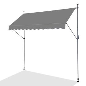 300x120x200-300cm, Grey, Support Canopy, Polyester Fabric, Aluminum-iron Frame, Retractable