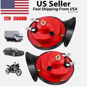 2PC 12V 300DB Super Speaker Train Air Horn Waterproof Motorcycle Car Truck SUV Boat