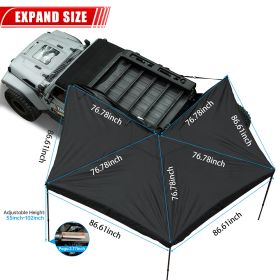 270-Degree Awning Driver Side Free Standing, Car Side 270-Degree Awning Waterproof UV50 Wind Resistant For SUV Van Truck