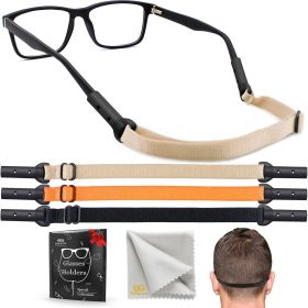 Glasses Strap Holder L Size 15 inch 3 Adjustable Eyeglasses Strap Lanyards No Tail Sunglasses Strap for Men Women Anti Slip Eye Glasses Holders A