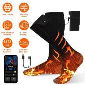 Heated Socks for Men Women Electric Heating Socks with APP Control 5000mAh Battery Rechargeable Thermal Socks Winter Warm Socks for Skiing Hiking