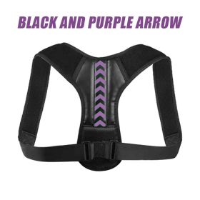 Back Orthotics With Adult Prevention Of Hunchback Open Shoulder Sitting Adjustable Clavicle Fixation Orthotics (Color: black purple, size: M)