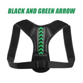 Back Orthotics With Adult Prevention Of Hunchback Open Shoulder Sitting Adjustable Clavicle Fixation Orthotics (Color: black green, size: S)