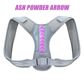 Back Orthotics With Adult Prevention Of Hunchback Open Shoulder Sitting Adjustable Clavicle Fixation Orthotics (Color: gray pink, size: M)