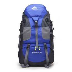 Outdoor Backpack Backpack Hiking Sports Travel Mountaineering Bag (Color: Navy)