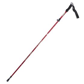 Folding Outdoor Handrails Trekking Walking Sticks (Color: Red, Type: Walking Sticks)
