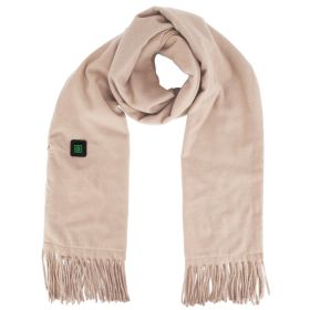 Electric Heated Winter Scarf USB Heating Neck Wrap Unisex Heated Neck Shawl Soft Warm Scarves 3 Heating Modes for Outdoor Cycling Skiing Skating (Color: Khaki, size: One size)