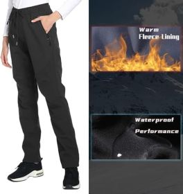 Womens Snow Ski Pants Waterproof Windproof Fleece Lined Warm Hiking Insulated Pants (size: XL)
