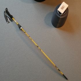 5-Section Collapsible Hiking Poles - Lightweight Trekking Poles with Secure External Lock, Adjustable Length (Color: Golden Yellow)