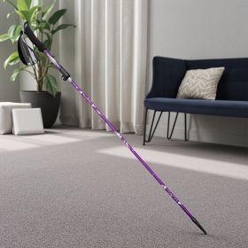 5-Section Collapsible Hiking Poles - Lightweight Trekking Poles with Secure External Lock, Adjustable Length (Color: Purple)