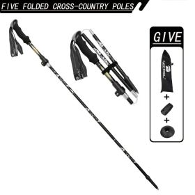 "Ultralight Folding Hiking Poles - 7075 Aluminum with EVA Grip, Tungsten Tips - Perfect for Backpacking & Climbing" (Color: Black)